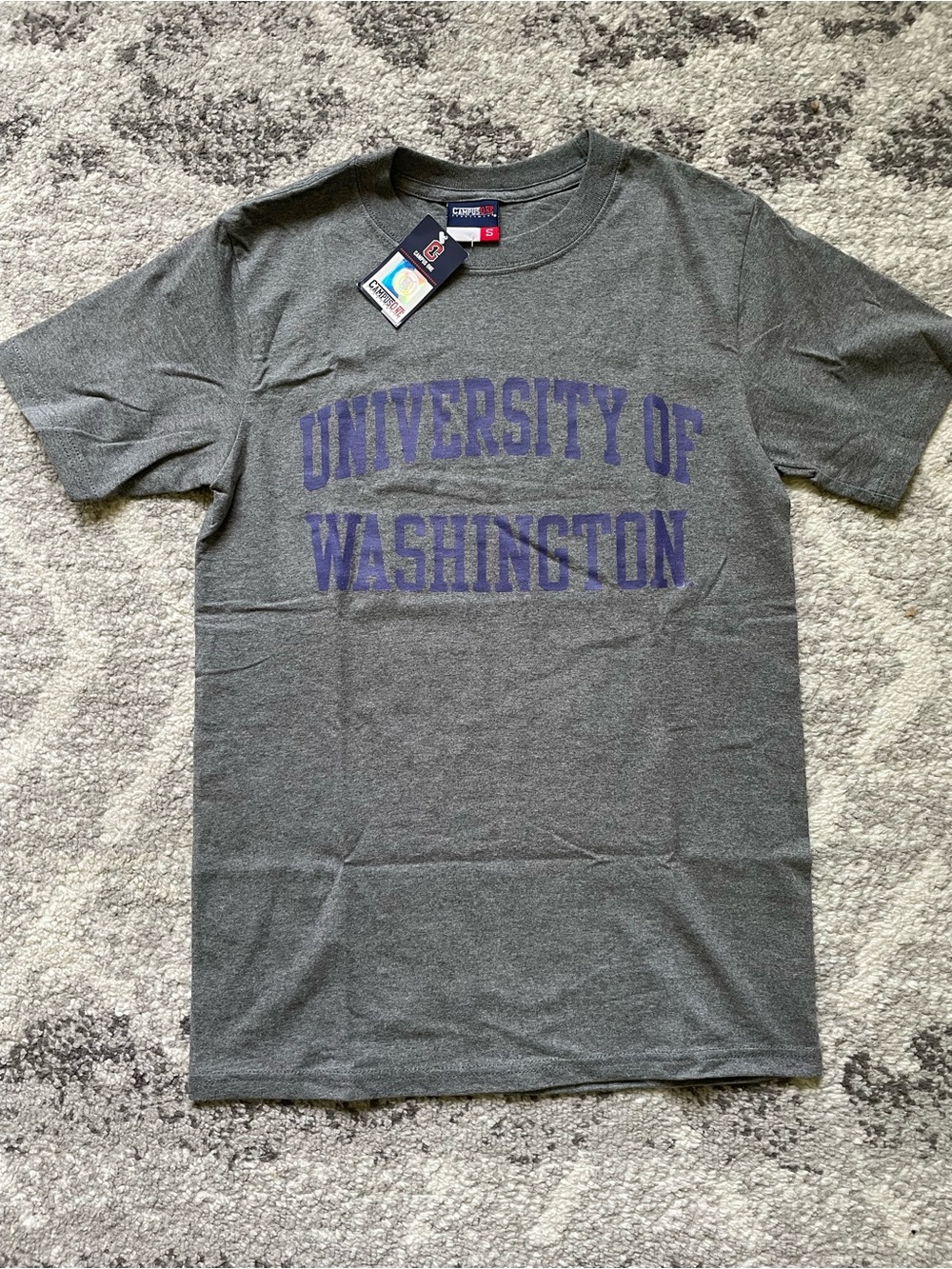 Official University of Washington Gray Graphic Tee, Small